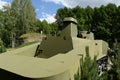 Japanese light amphibious tank Type 2 Ka-Mi in the museum of military equipment on Poklonnaya Hill Moscow