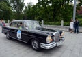 Mercedes-Benz S230 at the start of the rally of old cars in Moscow Royalty Free Stock Photo