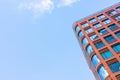Modern building, view from below. Architecture in modern city. Sale and rental of real estate Royalty Free Stock Photo