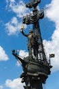 Monument to the Russian czar Peter the Great on a Bypass canal o Royalty Free Stock Photo