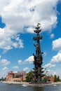 Monument to the Russian czar Peter the Great on a Bypass canal o Royalty Free Stock Photo