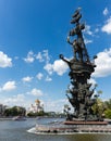 Monument to the Russian czar Peter the Great on a Bypass canal o Royalty Free Stock Photo