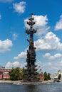Monument to the Russian czar Peter the Great on a Bypass canal o Royalty Free Stock Photo