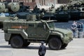 Multi-purpose armored vehicle `Typhoon-K` with remote control modules on Okhotny Ryad, during the parade dedicated to the 75th ann