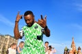 World Cup 2018, football fan on the Red Square in Moscow Royalty Free Stock Photo