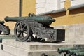 An old bronze cannon on the territory of the Kremlin in Moscow Royalty Free Stock Photo