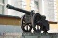 An old bronze cannon on the territory of the Kremlin in Moscow Royalty Free Stock Photo