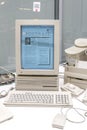 MOSCOW, RUSSIA - JUNE 11, 2018: Old original Apple Mac computer in museum in Moscow Russia Royalty Free Stock Photo