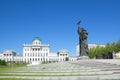 Summer view of Borovitskaya square, Pashkov house and monument to Prince Vladimir, Moscow, Russia