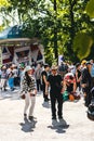 MOSCOW, RUSSIA - JUNE 2, 2019: Pensioners dancing at the Sokolniki park.