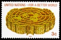 Postage stamp printed in United Nations, New York, shows For a Better World, circa 1988 Royalty Free Stock Photo