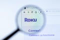 Moscow, Russia - 1 June 2020: Roku.com website page. Roku Inc logo on display screen, Illustrative Editorial