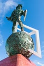 Sculpture depicting Thracian gladiator Spartacus in front of Spartak stadium in Moscow, Russia Royalty Free Stock Photo