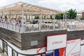 Summer terrace of Strelka Bar, a part of Strelka Institute in Moscow, Russia