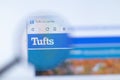 Moscow, Russia - 1 June 2020: Tufts University website with logo, Illustrative Editorial