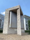 Moscow, Russia, June, 20, 2019. Moscow, ventilation kiosk  939 Lublino-Dmitrov metro line on Sakharov Avenue in Moscow in  small s Royalty Free Stock Photo