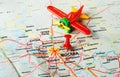Moscow , Russia map airplane Royalty Free Stock Photo