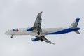 Moscow, Russia - March 17, 2019: Aircraft Airbus A321-211 VQ-BKG of Ural Airlines going to landing at Domodedovo international