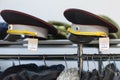 MOSCOW, RUSSIA - MARCH 20, 2018: The cap of traffic police officers traffic police with retroreflective edging on the shelf