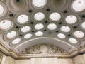 Moscow, Russia, March, 18, 2023. Ceiling on the station of Moscow metro Elektrozavodskaya