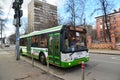 Moscow, Russia - March 14, 2016. City bus route 78 on Gorokhovaya street Royalty Free Stock Photo