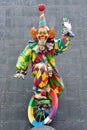 Sculpture of clown on the facade of Tsereteli museum in Moscow.