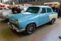 Moscow, Russia, March 8, 2020. Exhibition of vintage cars. An old Soviet car of the Volga brand