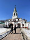 Moscow, Russia, March, 19, 2023. Front gate. Listed building 1672-1673 years built. Kolomenskoye Museum-Reserve, Moscow, Russia Royalty Free Stock Photo