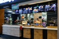 Moscow, Russia, March 13 2018: interior of McDonald`s restaurant. McDonald`s is the world`s largest chain of hamburger