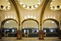 Interior of the metro station Mayakovskaya