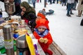 Moscow, Russia- March, 14, 2021: maslenitsa festival celebration outdoor party