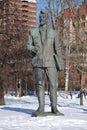 Moscow, Russia, March 11, 2021: Monument to Yakov Sverdlov in bronze by sculptor R.E. Ambartsumyan in Muzeon Park of Arts