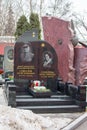 Moscow, Russia. 3 March 2017: Novodevichy Cemetery, the most famous cemetery in Moscow, Russia.