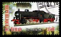 Postage stamp printed in Chad shows FS 1-4-0 Gr. 740, Steam locomotives serie, circa 2013