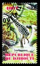 Postage stamp printed in Djibouti shows Leaellynasaura, Dinosaurs serie, circa 2013