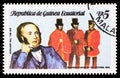 MOSCOW, RUSSIA - MARCH 22, 2020: Postage stamp printed in Equatorial Guinea shows , Sir Rowland Hill, Death Centary (I) serie,