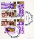 Postage stamp printed in Russia with stamp of Kamenny Bor shows Arkhangelskoe, Kuskovo Palace, serie, circa 2002 Royalty Free Stock Photo