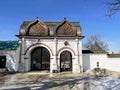 Moscow, Russia, March, 19, 2023. Spassky (rear) gate in Kolomenskoye. An architectural monument of 1673. Moscow Royalty Free Stock Photo
