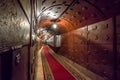 Moscow, Russia - March. 2013: Tunnel at Bunker-42, anti-nuclear underground facility of Soviet Union