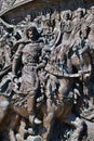 Moscow, Russia - May 12. 2018. bas-relief on Monument to Prince Vladimir in Borovitskaya Square