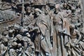 Moscow, Russia - May 12. 2018. bas-relief on Monument to Prince Vladimir in Borovitskaya Square