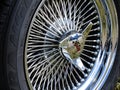 Moscow, Russia - May 25, 2019: Beautiful chrome multi-spoke wheels on a Chevrolet Corvette Stingray retro car Royalty Free Stock Photo