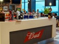 Beer columns with different types of beer in the departure terminal of domestic flights at Domodedovo airport