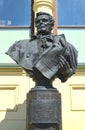 MOSCOW, RUSSIA. Bust of the architect Ton Constantine of Andreevich, author of the building of the Leningrad station. Komsomolskay