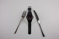 Moscow, Russia - may 8 2020 Casio g shock watch fork and knife.