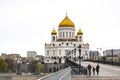 Moscow, Russia - May 04, 2022: Cathedral of the Cathedral of Christ the Savior, view from the Patriarchal Bridge Royalty Free Stock Photo
