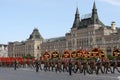 Moscow, Russia - may 09, 2008: celebration of Victory Day WWII parade on red square. Solemn passage of military equipment, flying Royalty Free Stock Photo