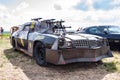 Moscow, Russia - May 25, 2019: Chevrolet Camaro tuned and remade for survival with a zombie apocalypse. Armored with a mounted