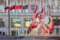 MOSCOW, RUSSIA - May 21, 2018: A clock with a countdown of days, hours and minutes to the start of the FIFA World Cup 2018 Royalty Free Stock Photo