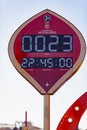 MOSCOW, RUSSIA - May 21, 2018: A clock with a countdown of days, hours and minutes to the start of the FIFA World Cup 2018 Royalty Free Stock Photo